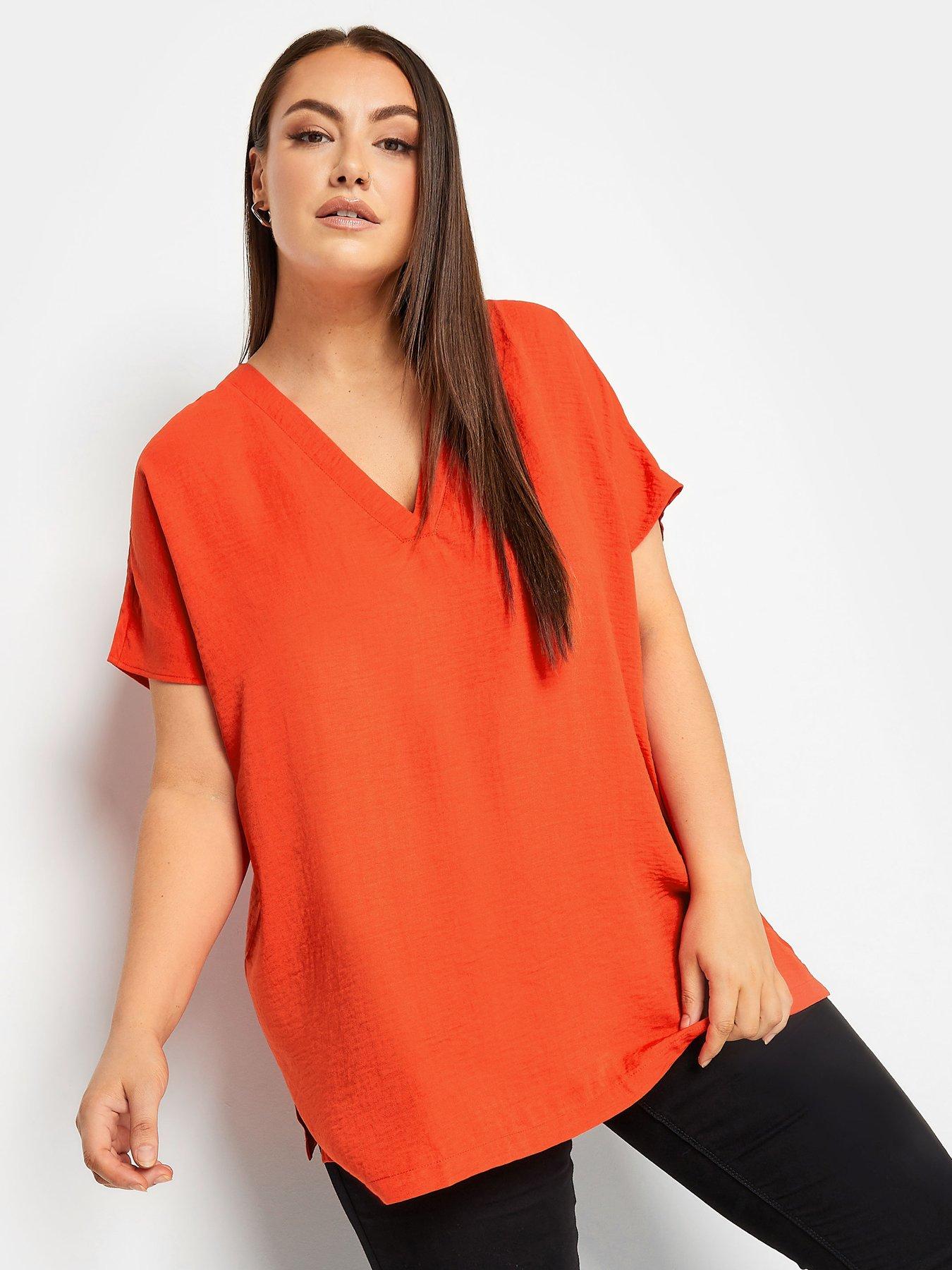 Plus size 2024 red tops uk