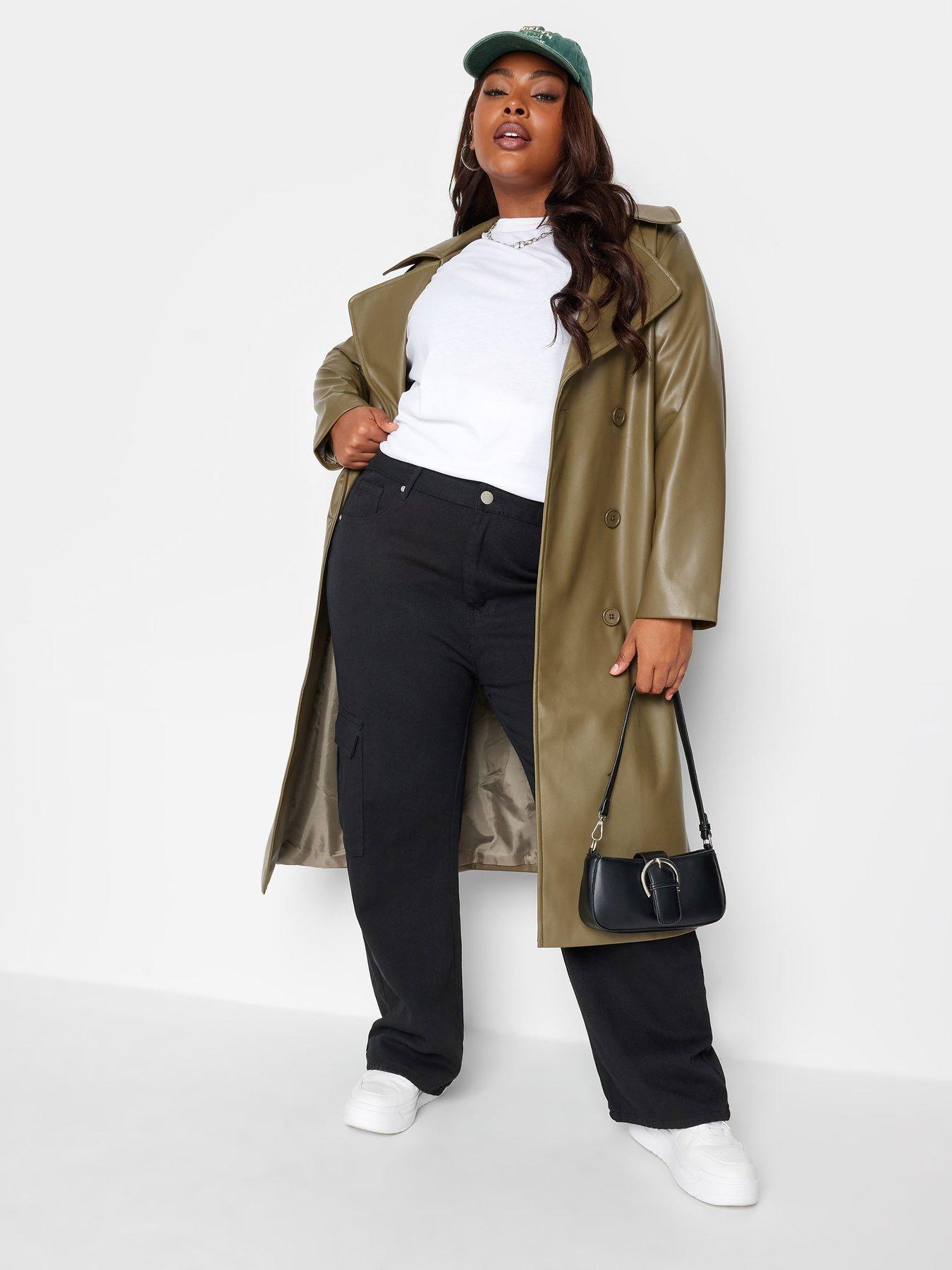 Image 3 of 4 of Yours Pu Trench Olive