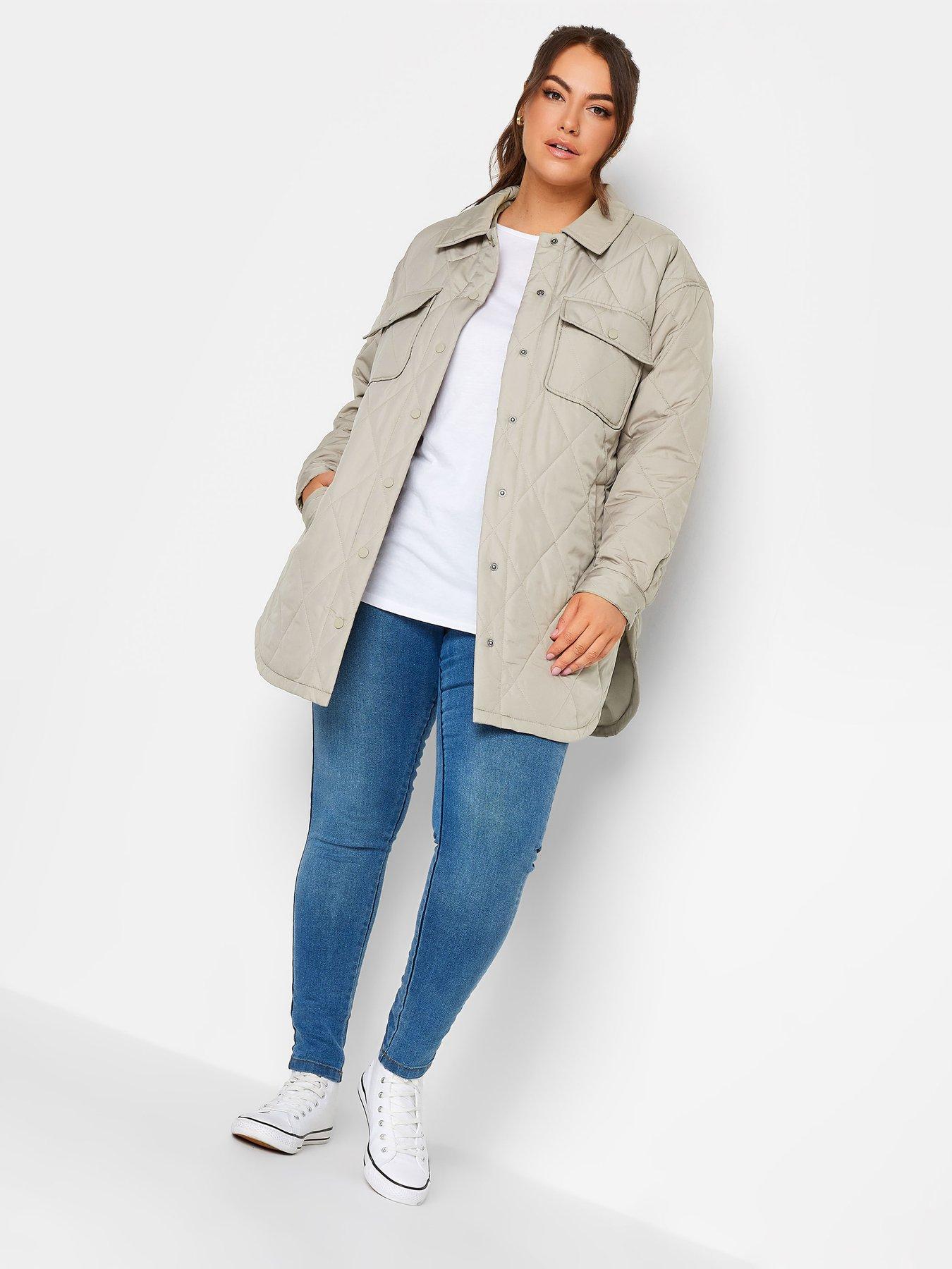 Image 1 of 4 of Yours Lw Short Quilted Jacket - Grey