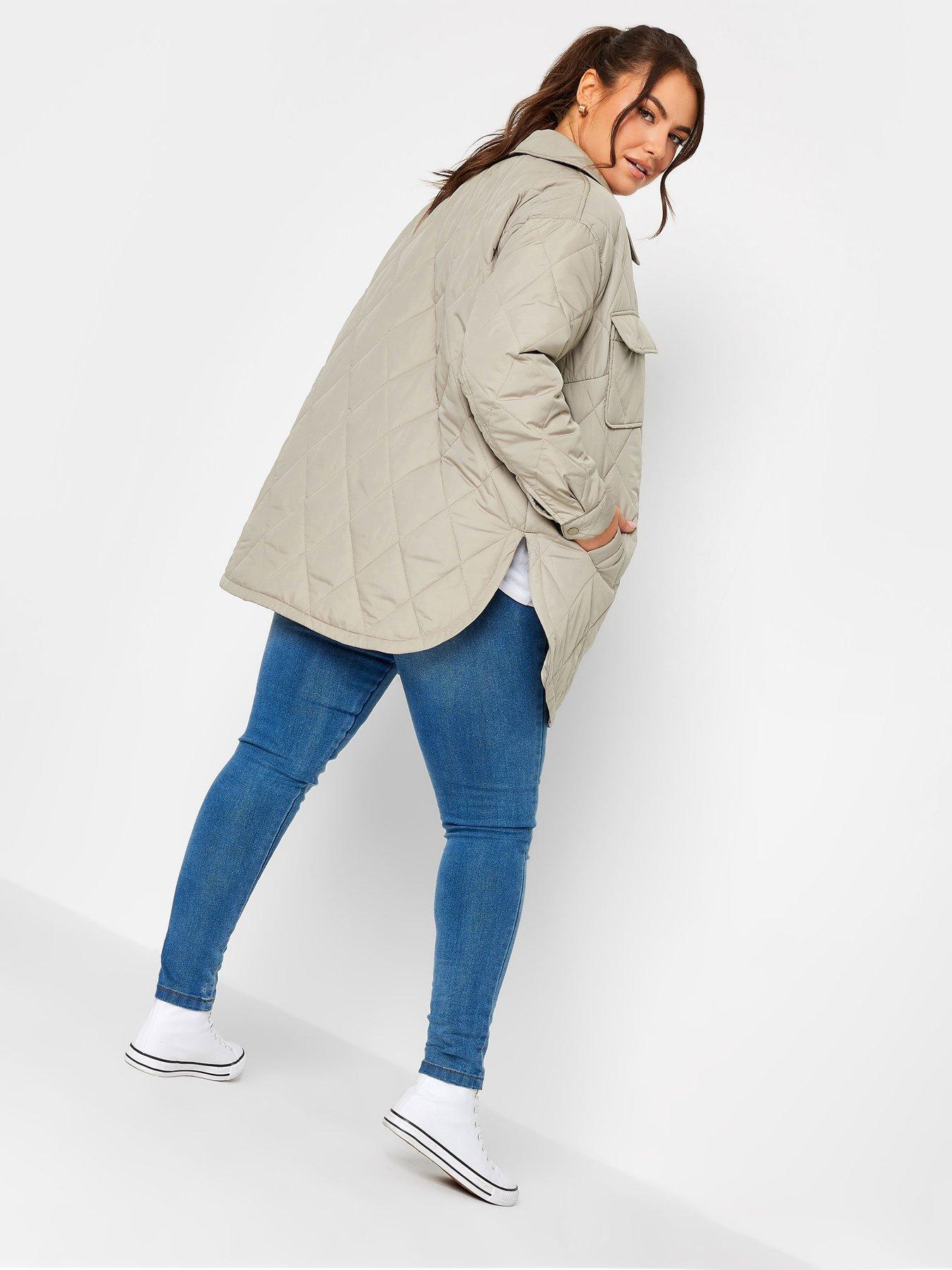Image 2 of 4 of Yours Lw Short Quilted Jacket - Grey