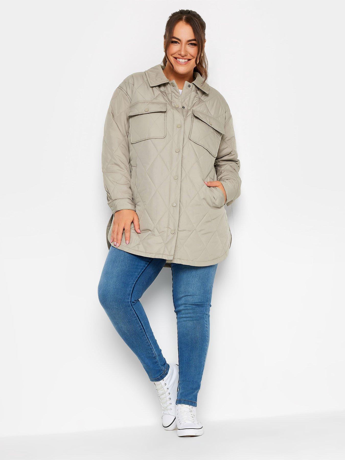 Image 3 of 4 of Yours Lw Short Quilted Jacket - Grey
