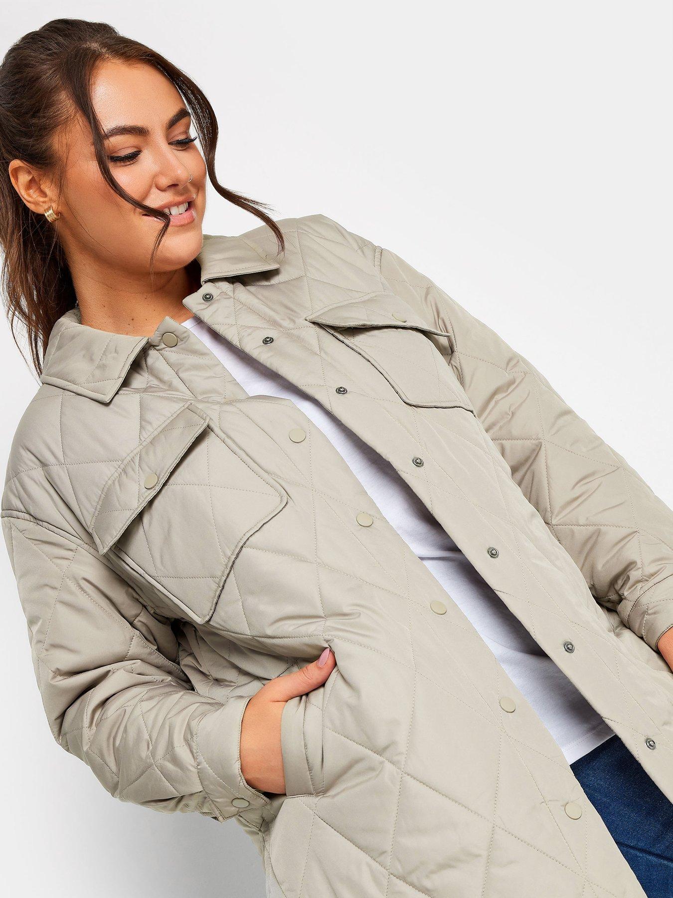 Image 4 of 4 of Yours Lw Short Quilted Jacket - Grey
