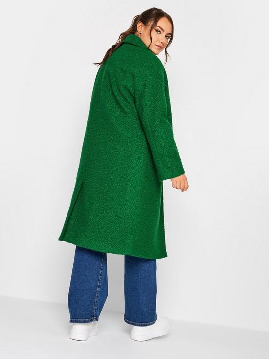 Yours Curly Boucle Coat Green | very.co.uk