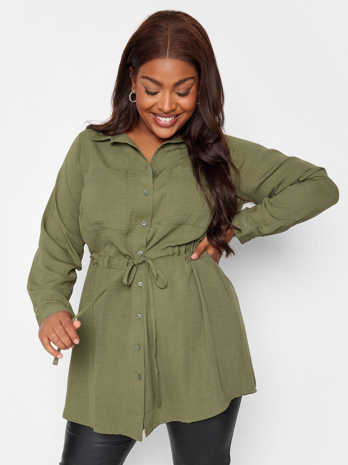 Plus size cheap utility shirt dress