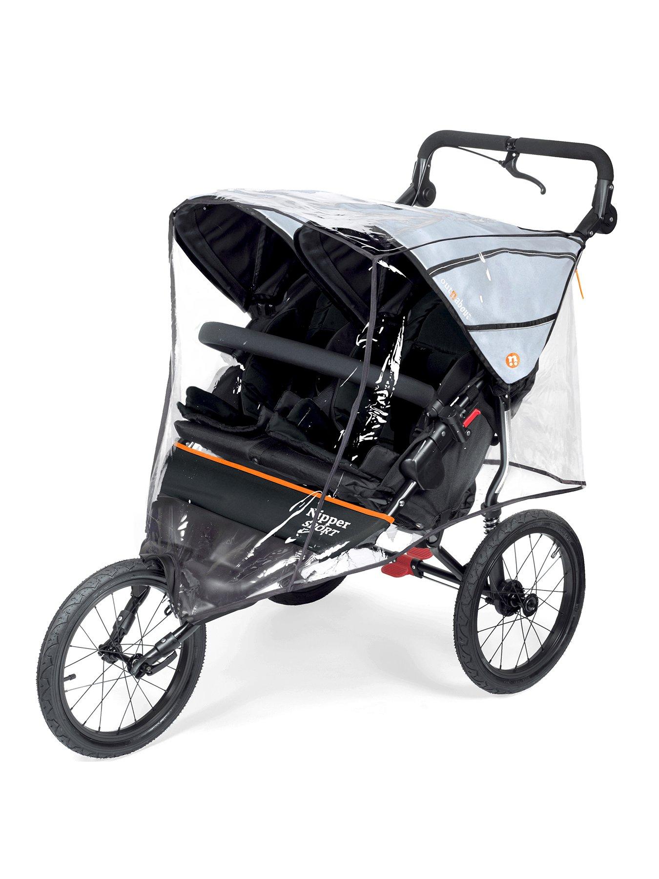 Out n About Nipper Sport Double V5 Pushchair Rocksalt Grey Very