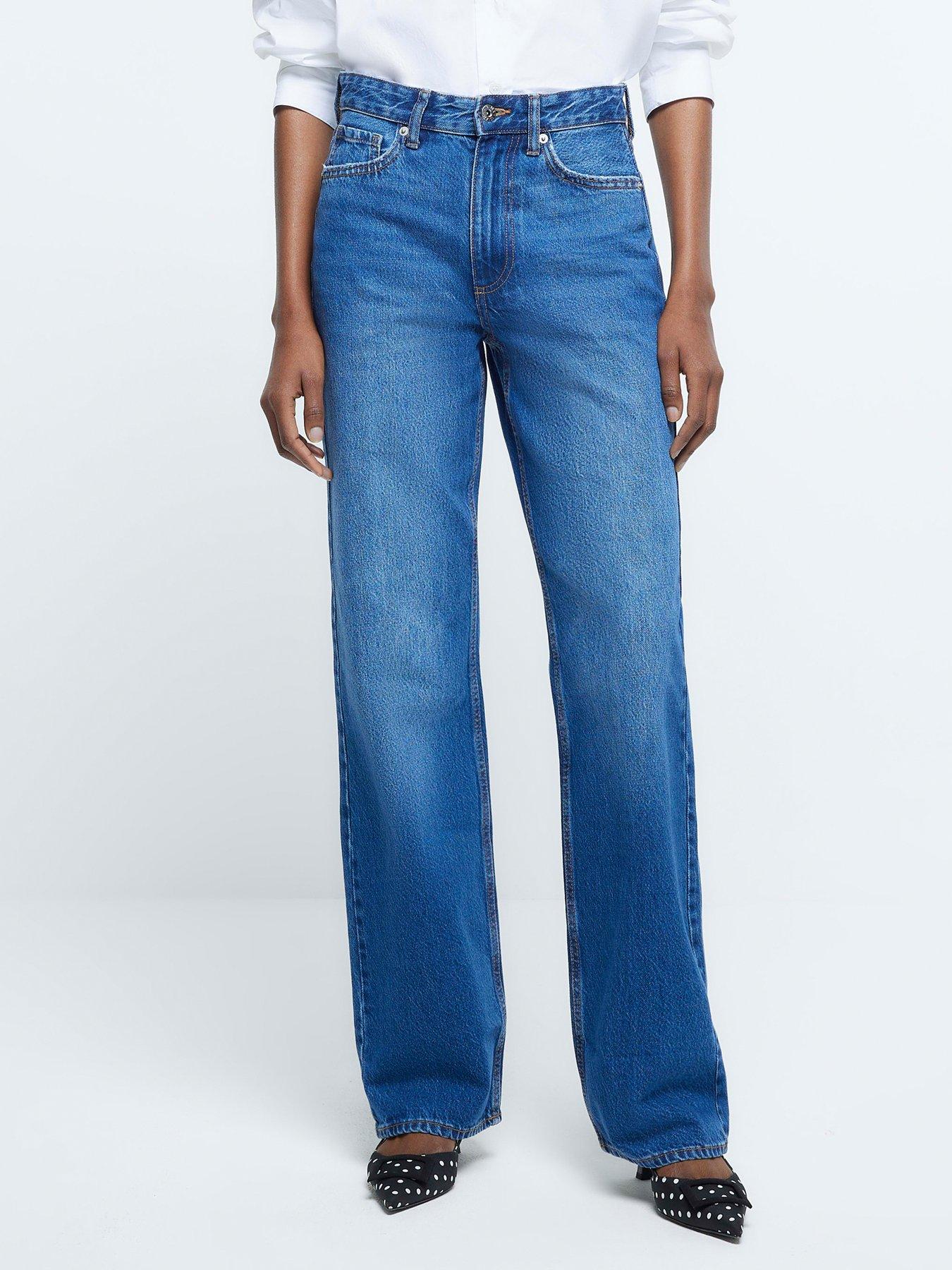 STRAIGHT-LEG JEANS - Blue