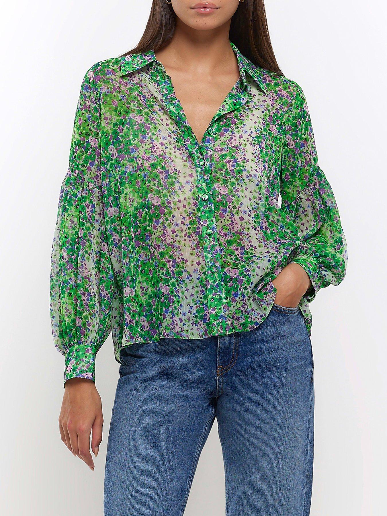 Long sleeve chiffon shirt sale