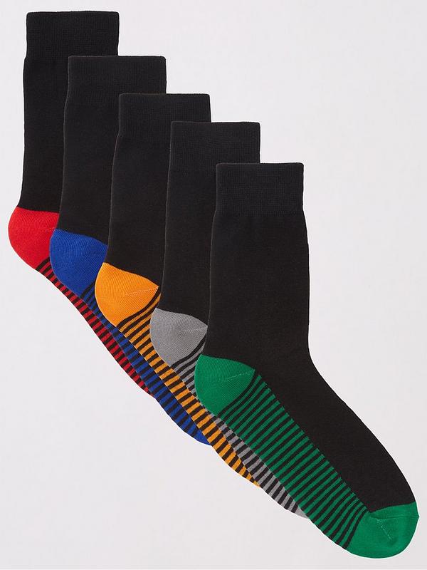Everyday Heel & Toe Socks - 5 Pack - Multi | Very.co.uk