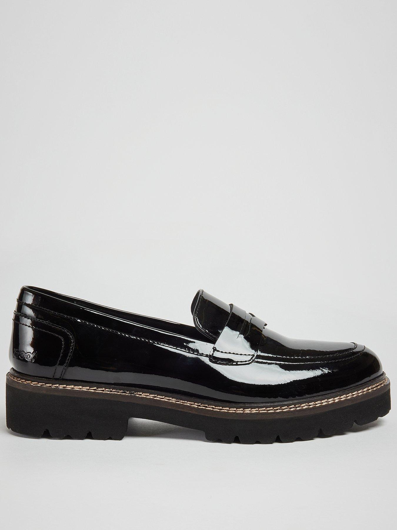 Black patent leather sales loafers