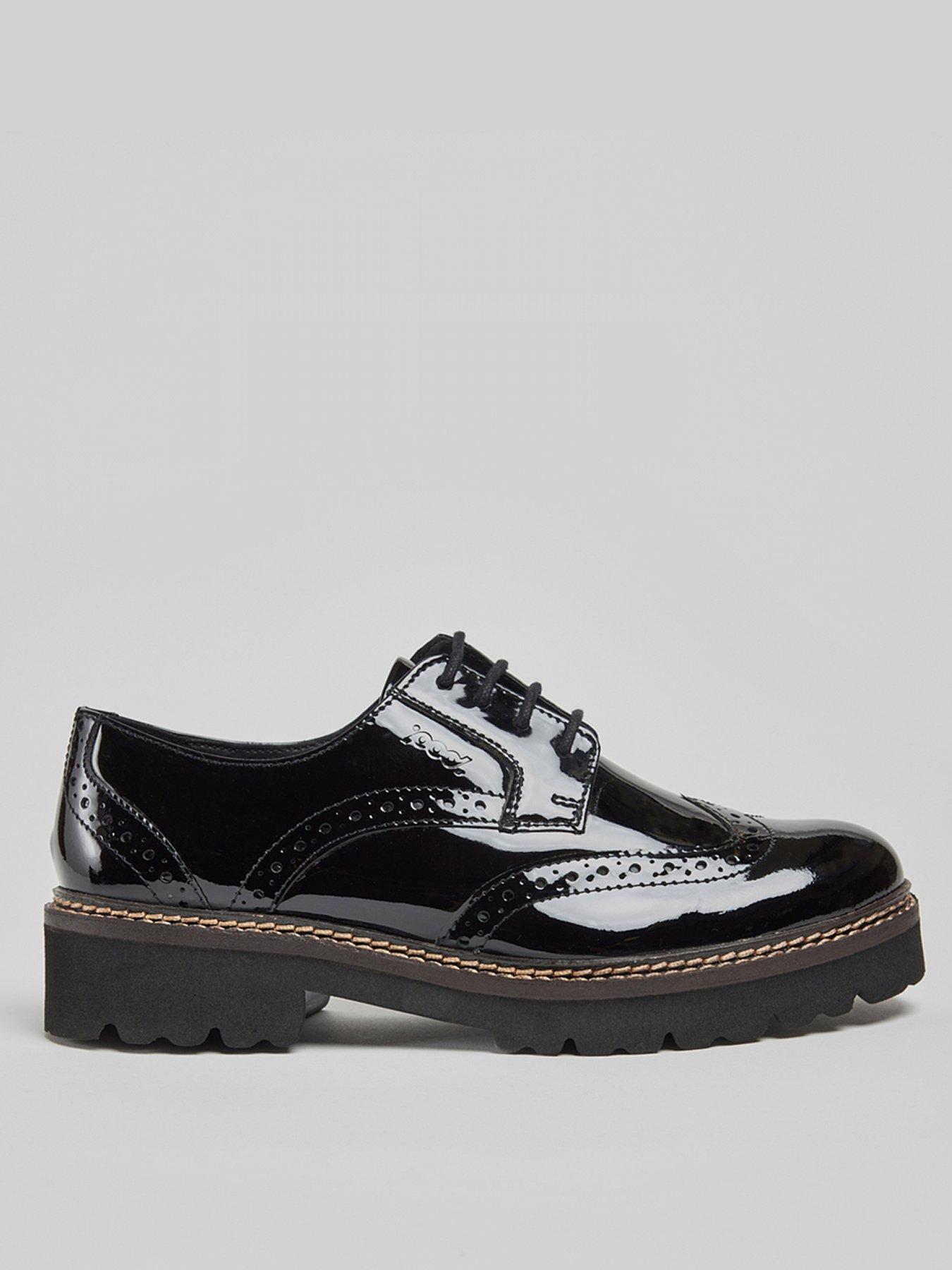 Pod Kortney Pantent Leather Lace Up Brogues - Black | Very.co.uk