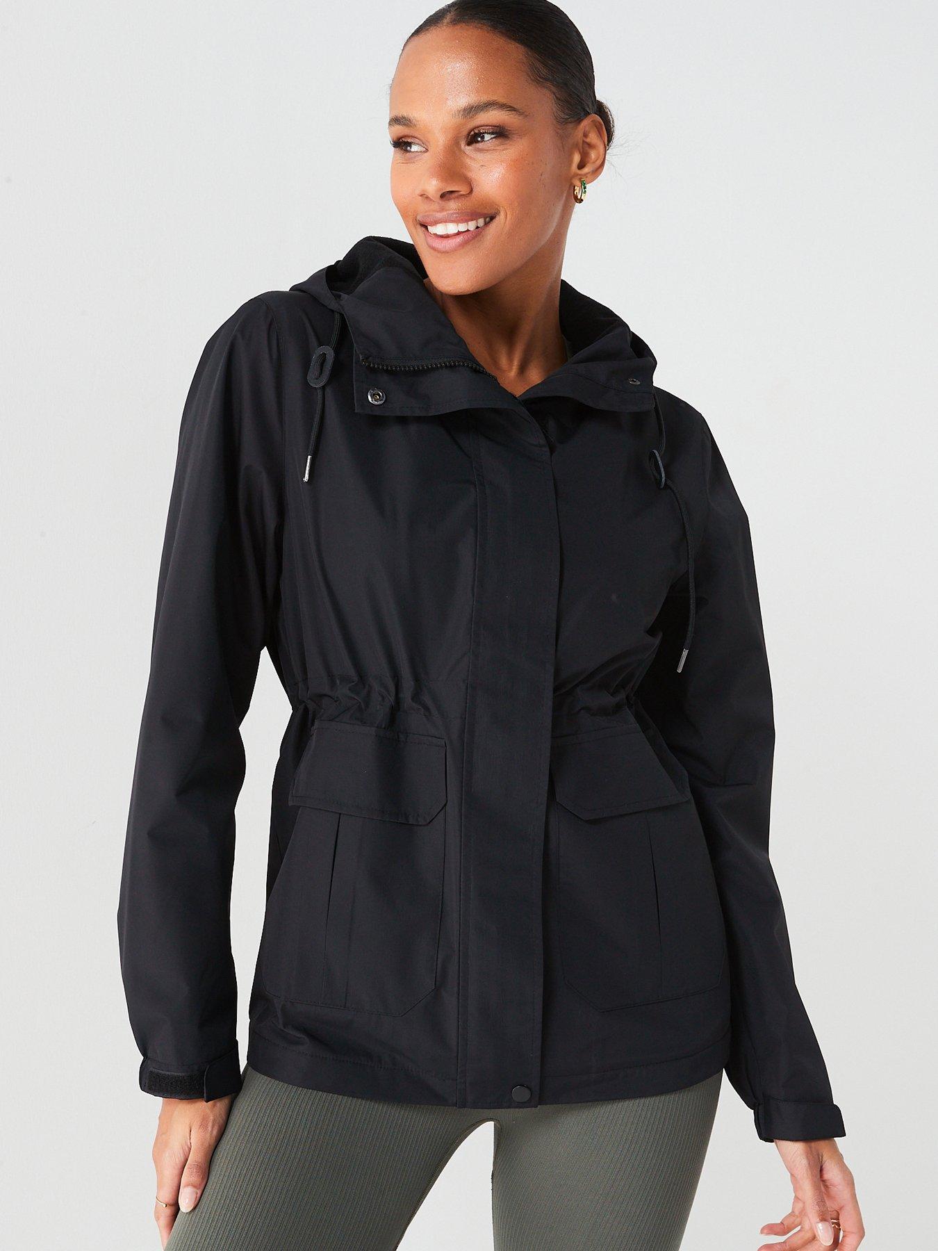 V by Very Fleece Lined Water Resistant Jacket Black