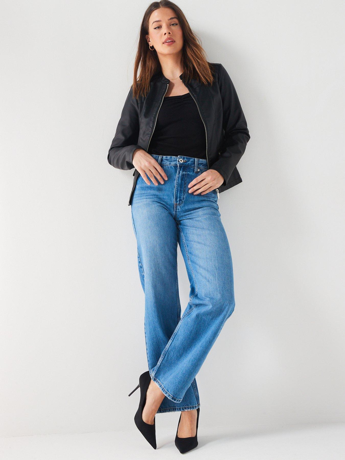 Image 3 of 6 of V by Very New Faux Leather Stitch Jacket - Black