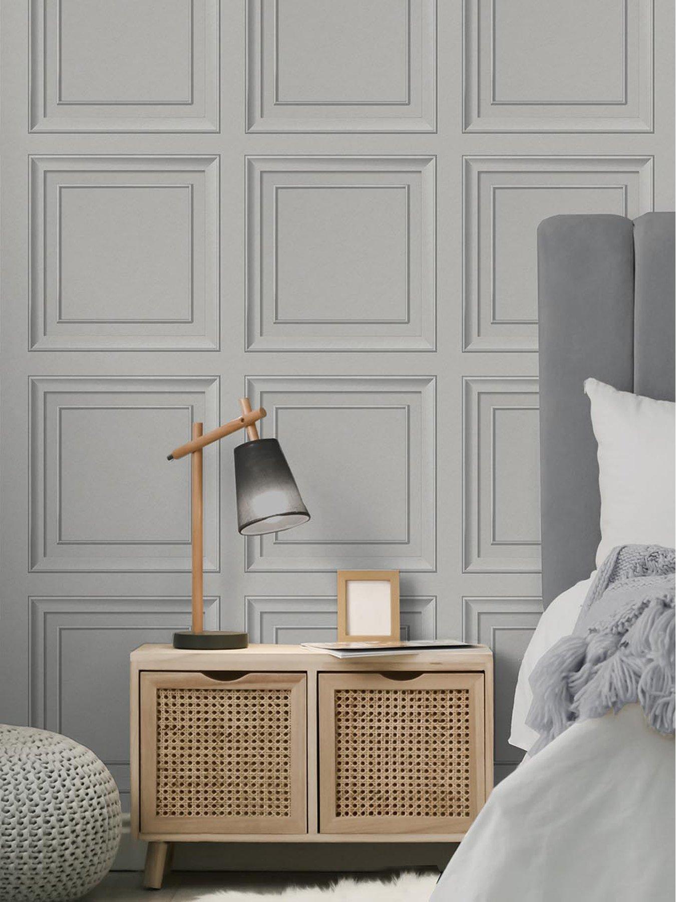 Product photograph of Fine Decor Decorative Panel Wallpaper - Grey from very.co.uk