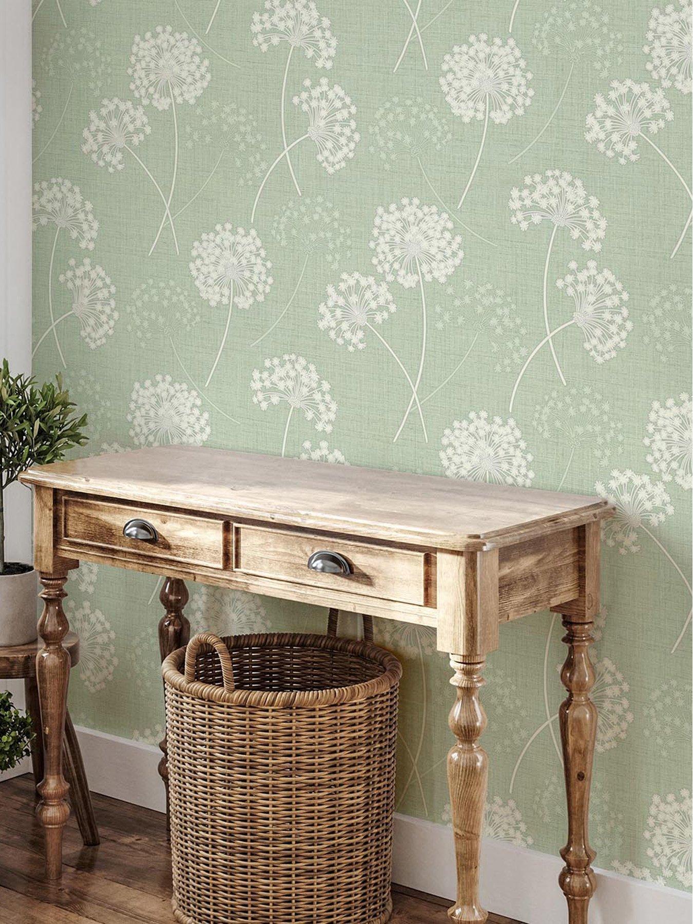 Product photograph of Fine Decor Grace Allium Wallpaper - Green from very.co.uk