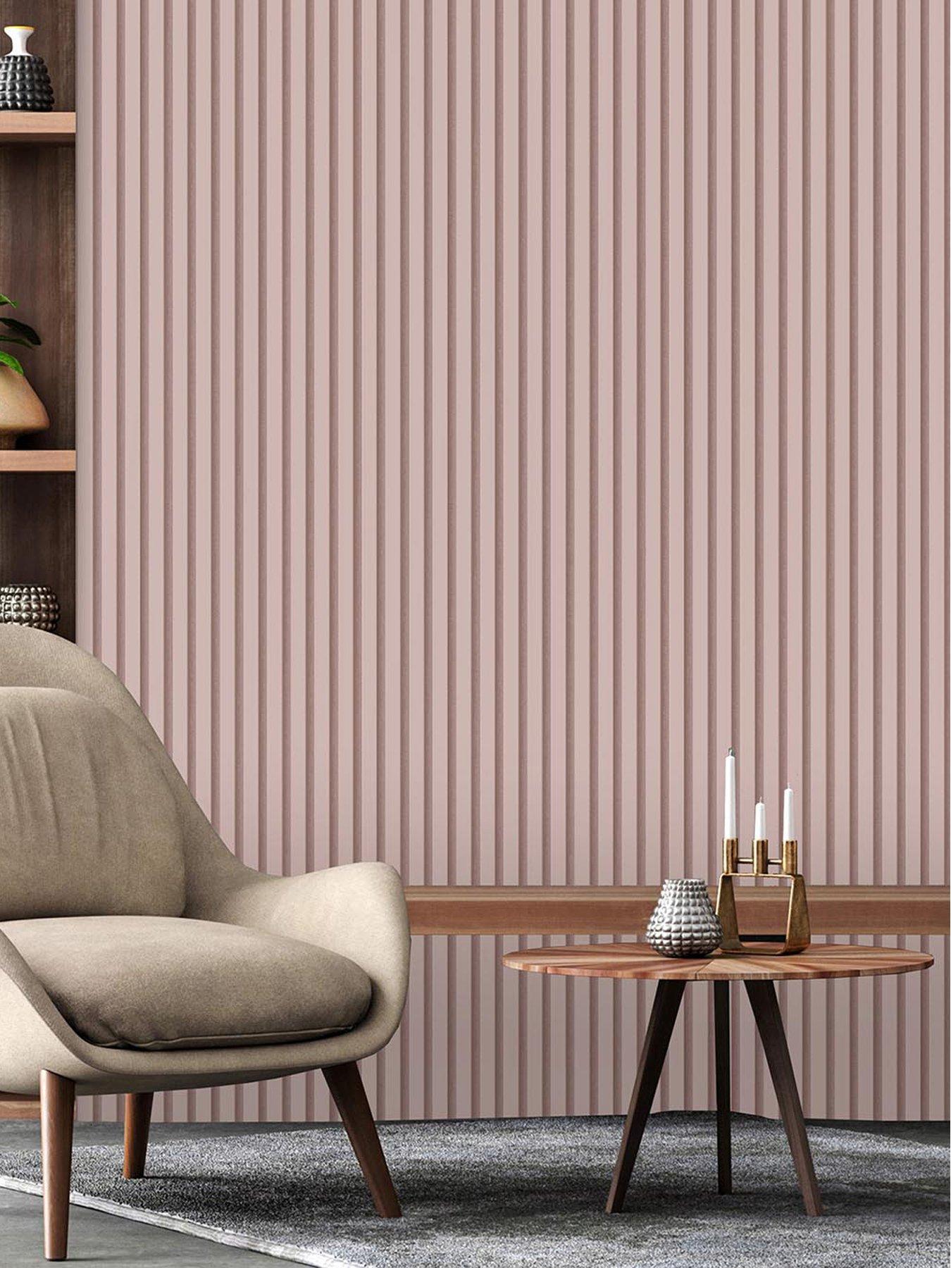 Product photograph of Fine Decor Acoustic Panels Wallpaper - Blush from very.co.uk
