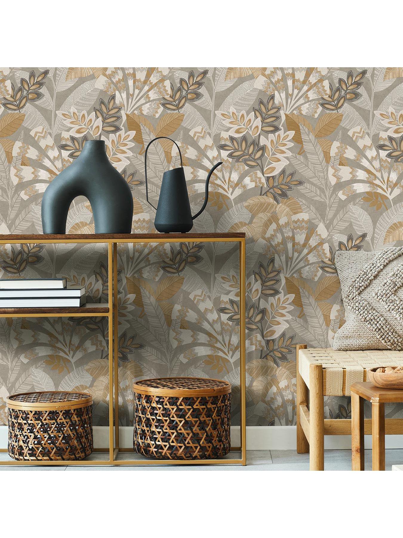 Crown Asha Wallpaper - Natural | very.co.uk