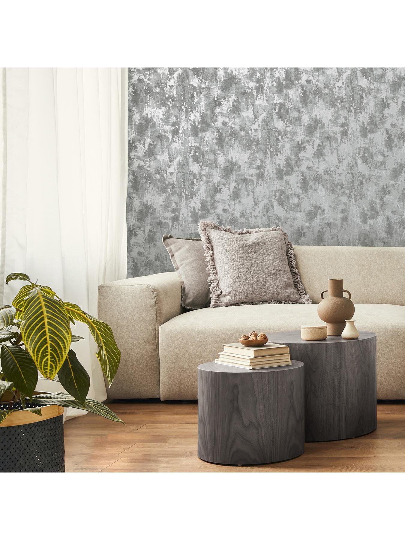 Image 2 of 5 of Fine Decor Sierra Plain Wallpaper - Grey