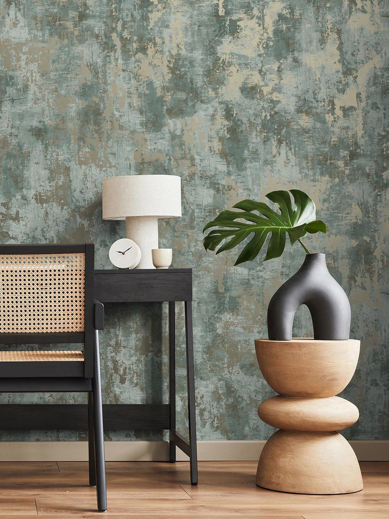 Image 1 of 5 of Fine Decor Sierra Plain Wallpaper -  Sage