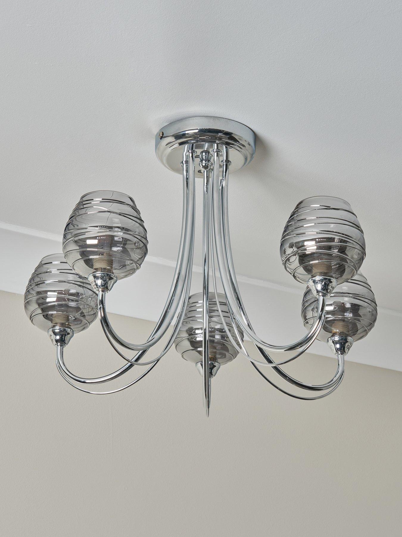 Product photograph of Very Home Lucie 5-light Flush Ceiling Light from very.co.uk