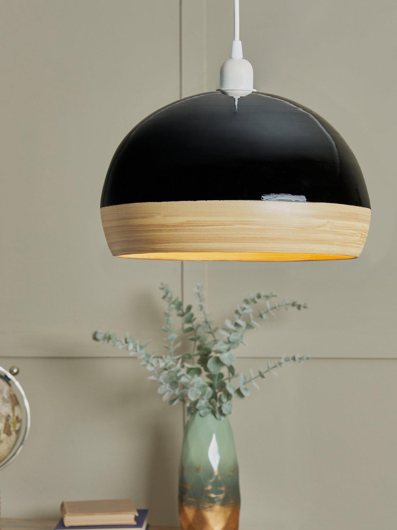 Product photograph of Very Home Bamboo Spun Easy Fit Shade In Black from very.co.uk