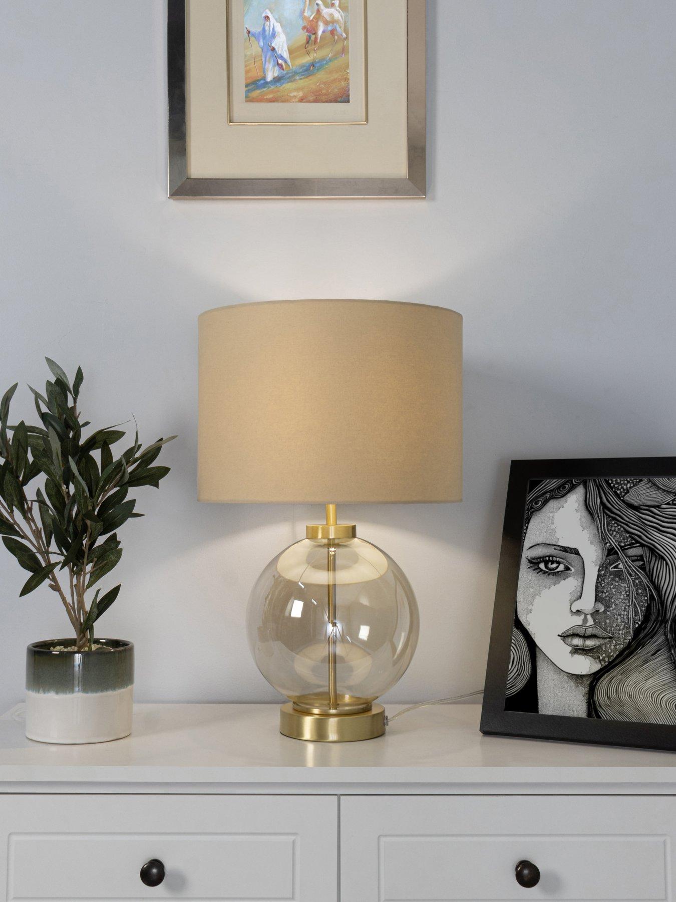 BHS: Mini Metro Table Lamp - Satin Brass/Champagne