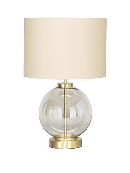 Product photograph of Bhs Mini Metro Table Lamp - Satin Brass Champagne from very.co.uk
