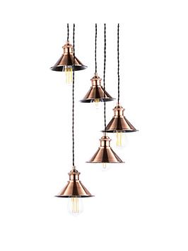 Product photograph of Bhs Marston Mixed Small Metal Cooile Cluster Light - Copper from very.co.uk