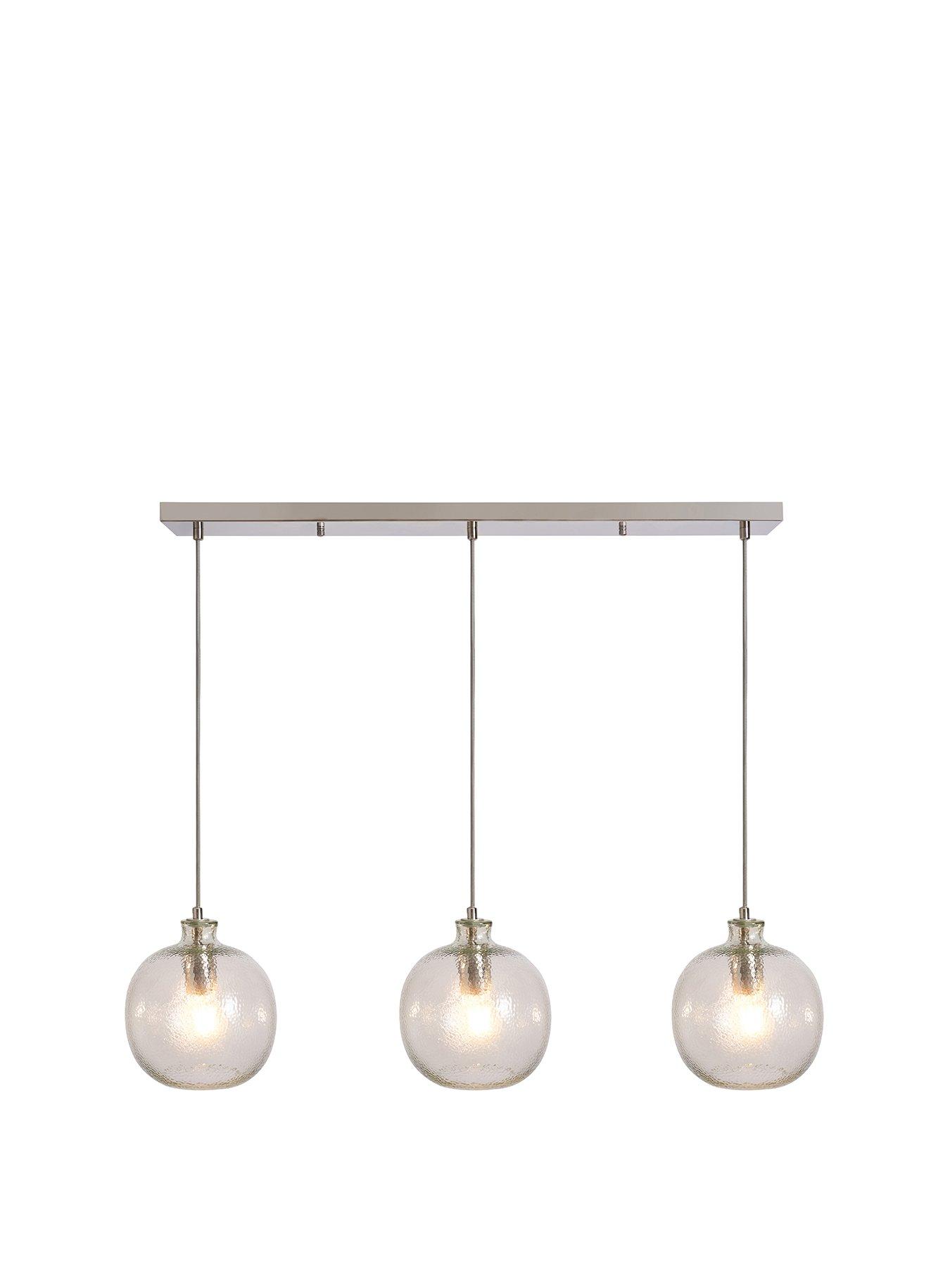 Product photograph of Bhs Alfie Bobble Glass 3 Light Diner from very.co.uk