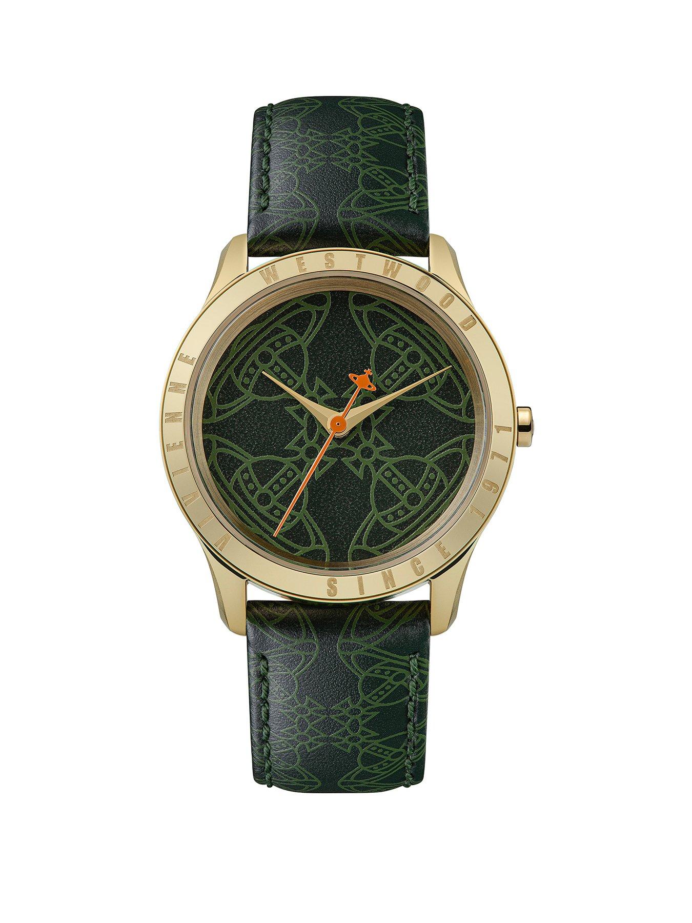 undefined Green Orb Dial Green Strap Watch