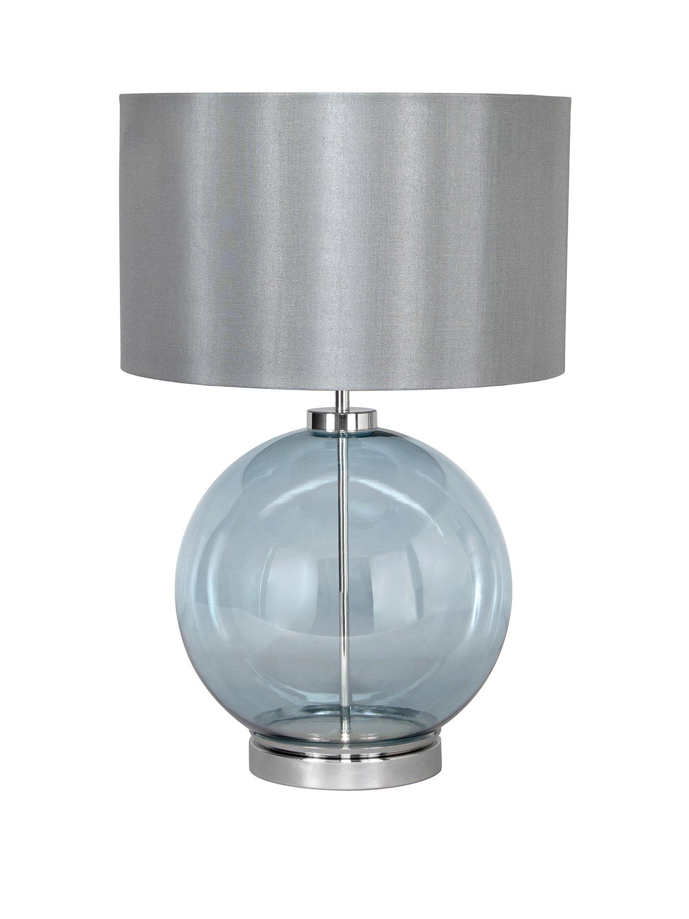 Bhs Metro Ball Table Lamp Blue/Nickel