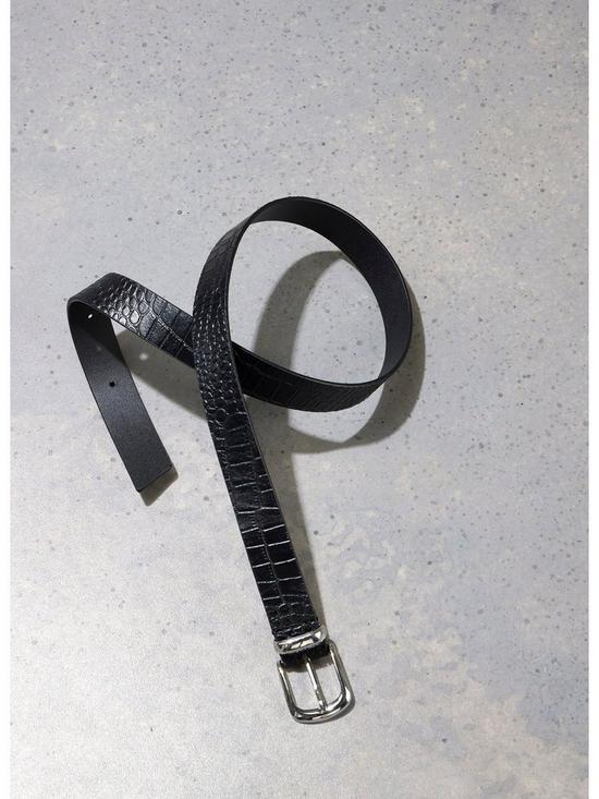back image of mint-velvet-croc-leather-buckle-belt