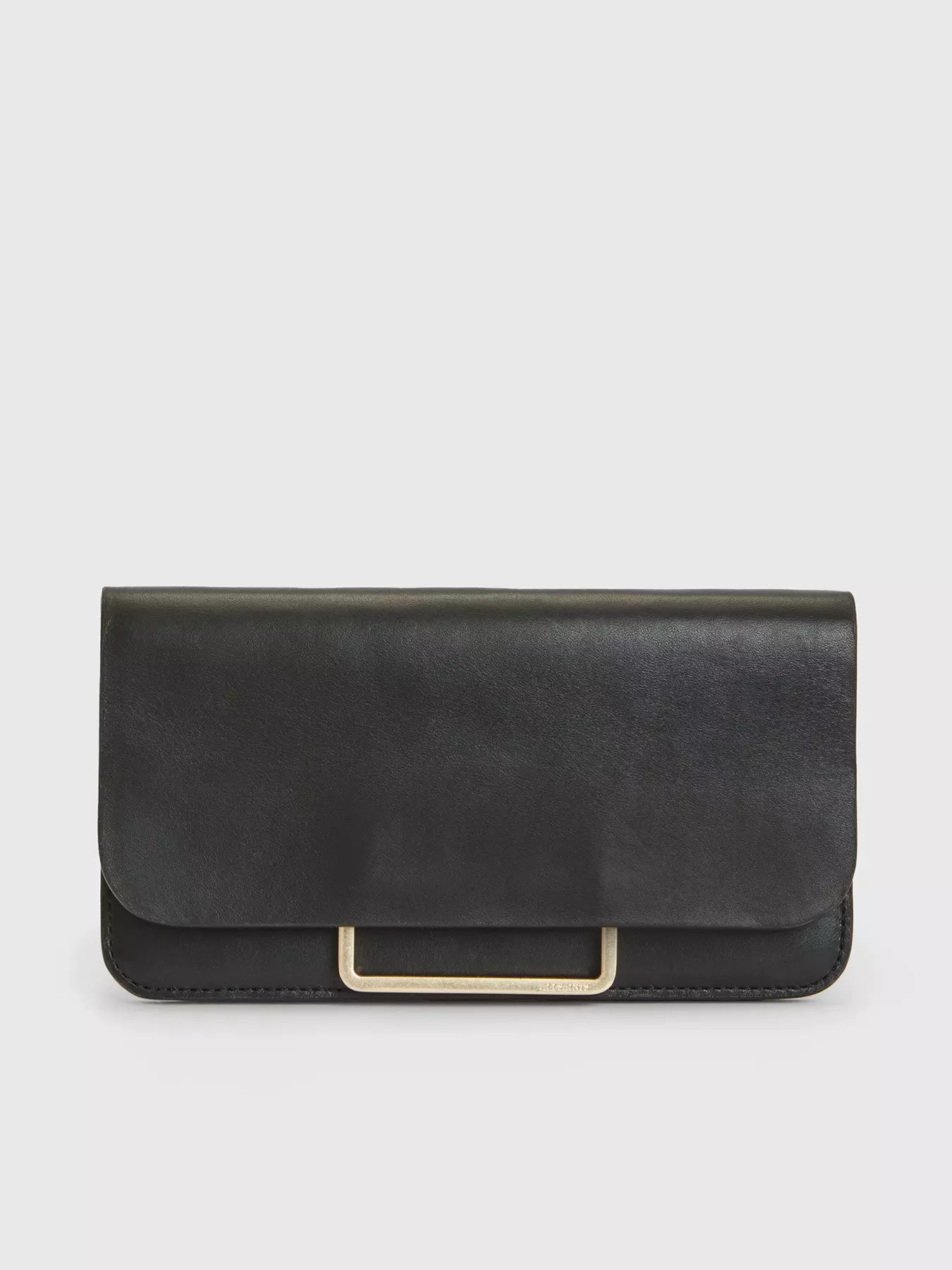 Wrinkle Leather Wooden Handle Clutch Crossbody Bag