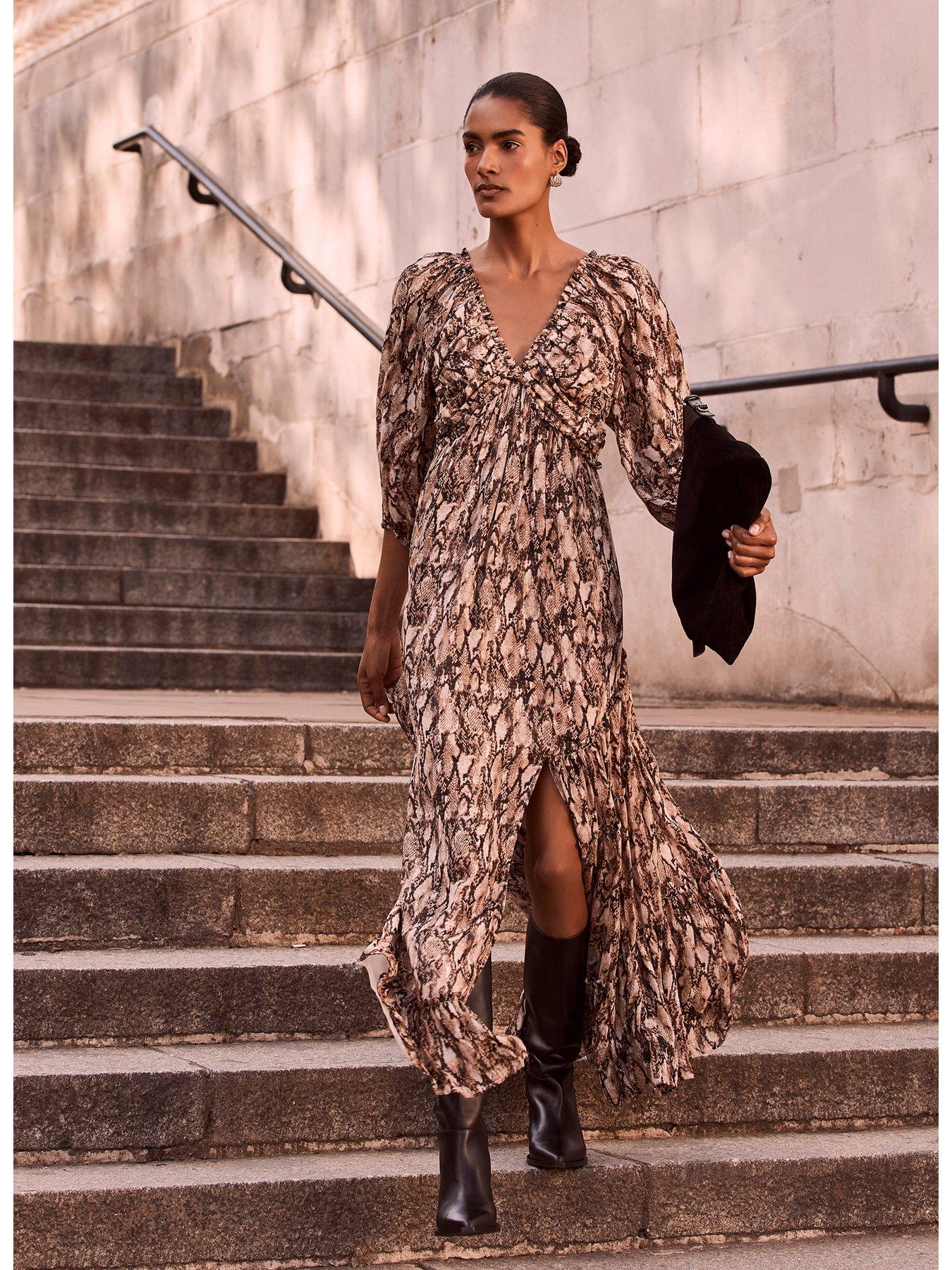 Snake print best sale maxi shirt dress