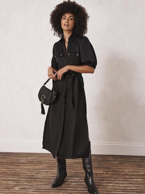 mint-velvet-black-satin-midi-shirt-dress