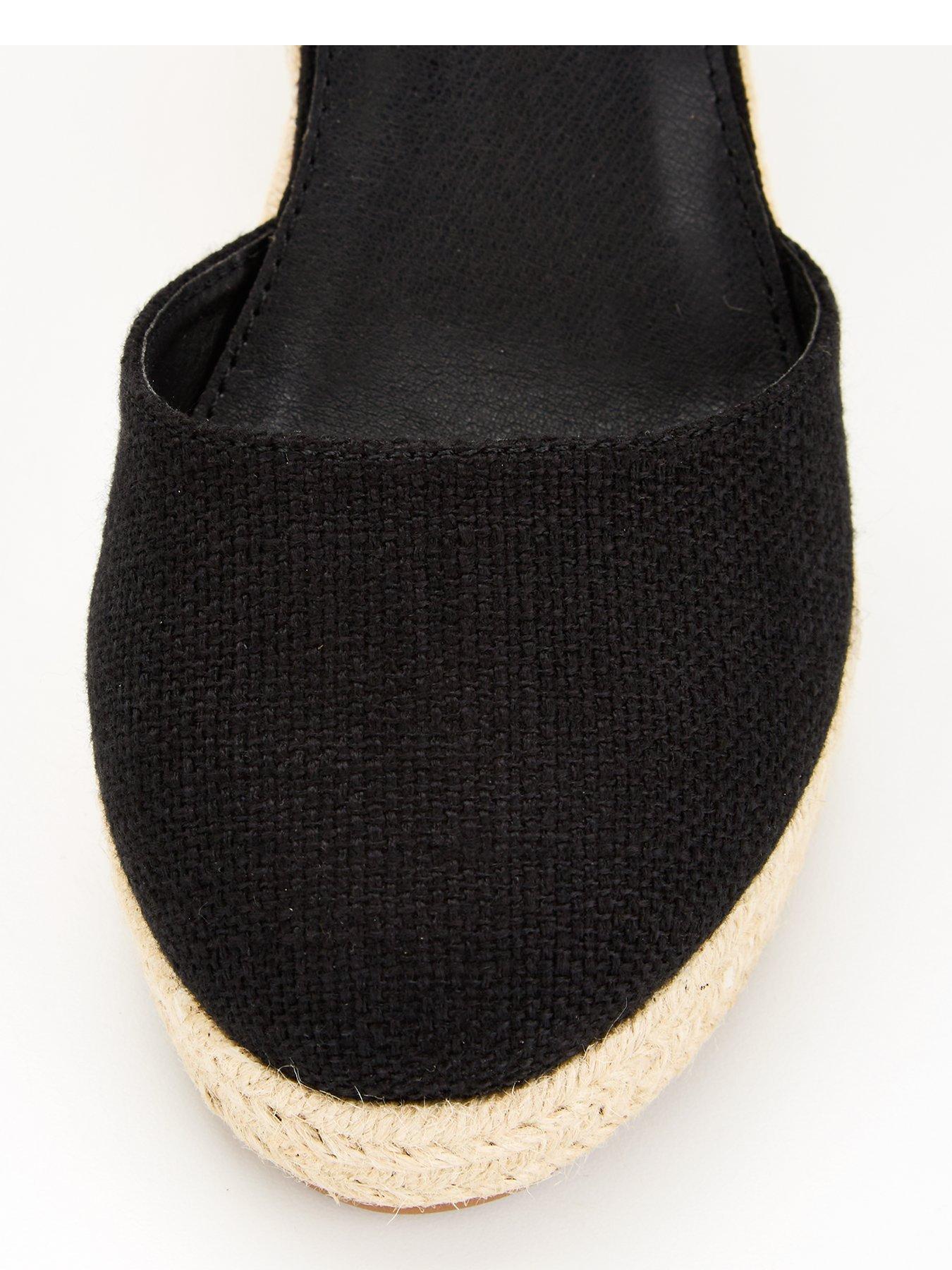 Black closed toe wedges sales