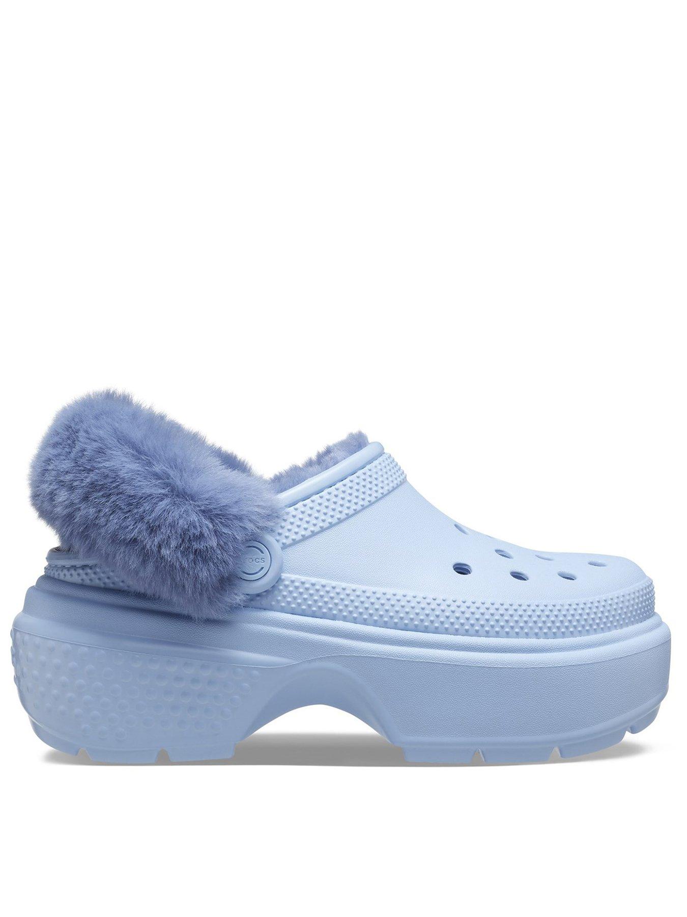 Blue hotsell fur crocs