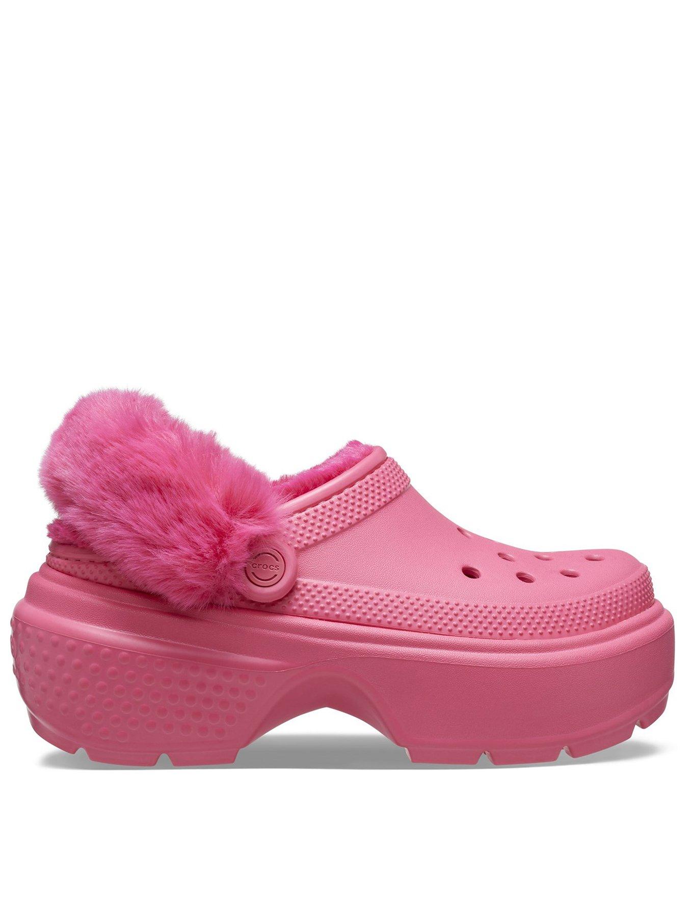 Fur lined deals pink crocs