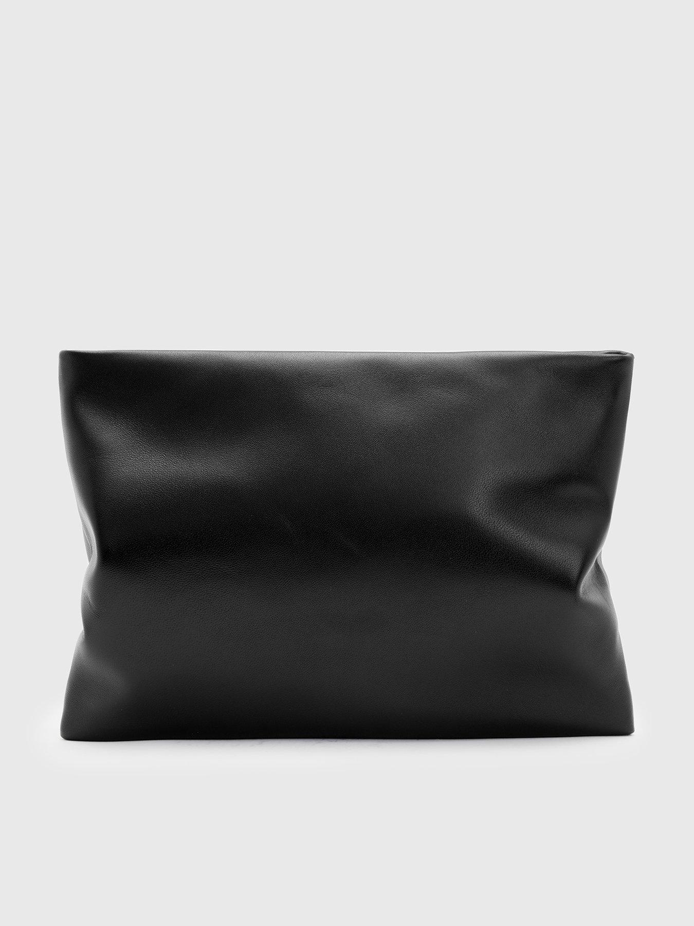 undefined Bettina Leather Clutch Bag - Black