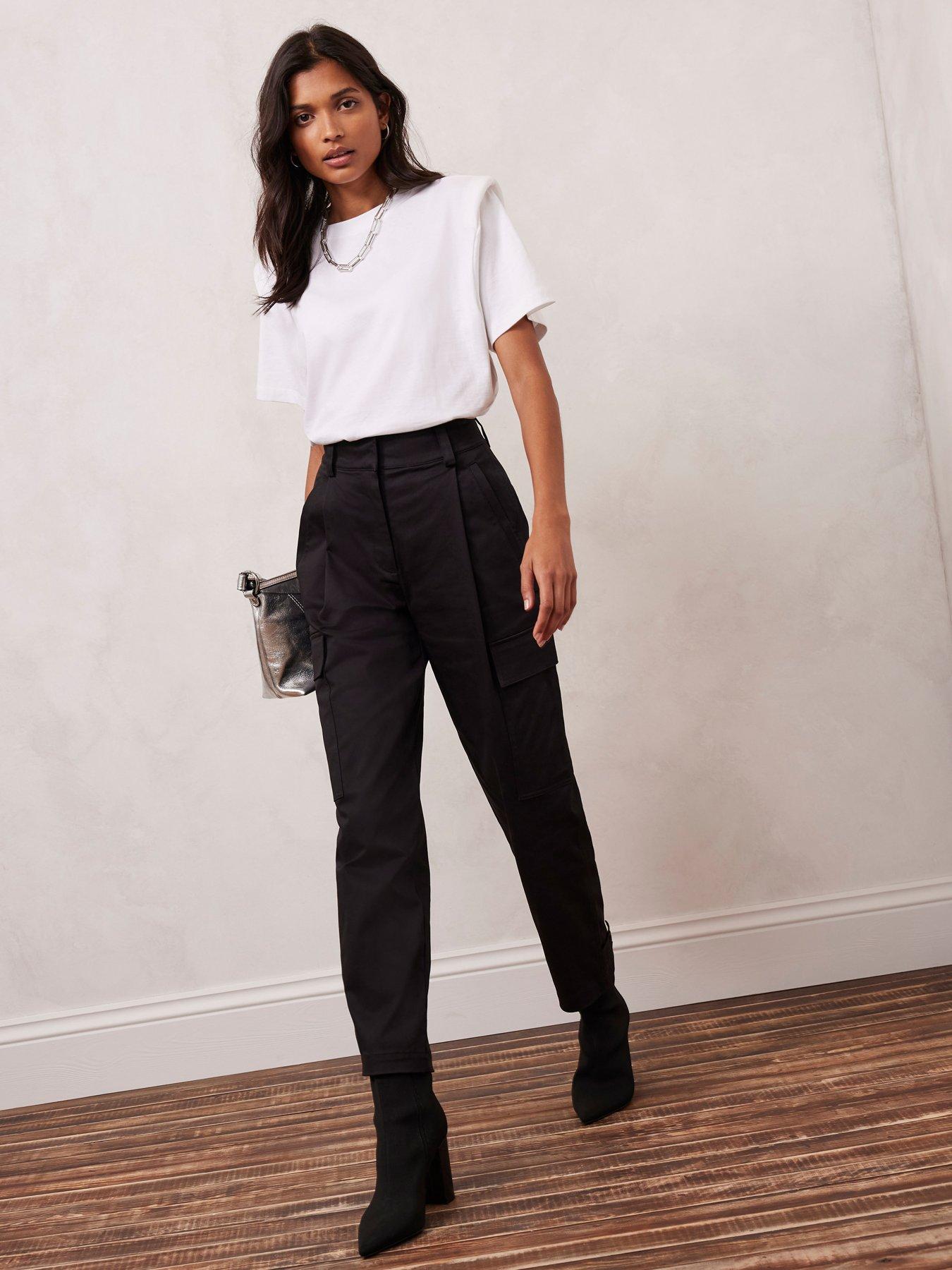 Black Lux Cargo Trouser