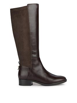 geox d felicity d leather knee boots - coffee