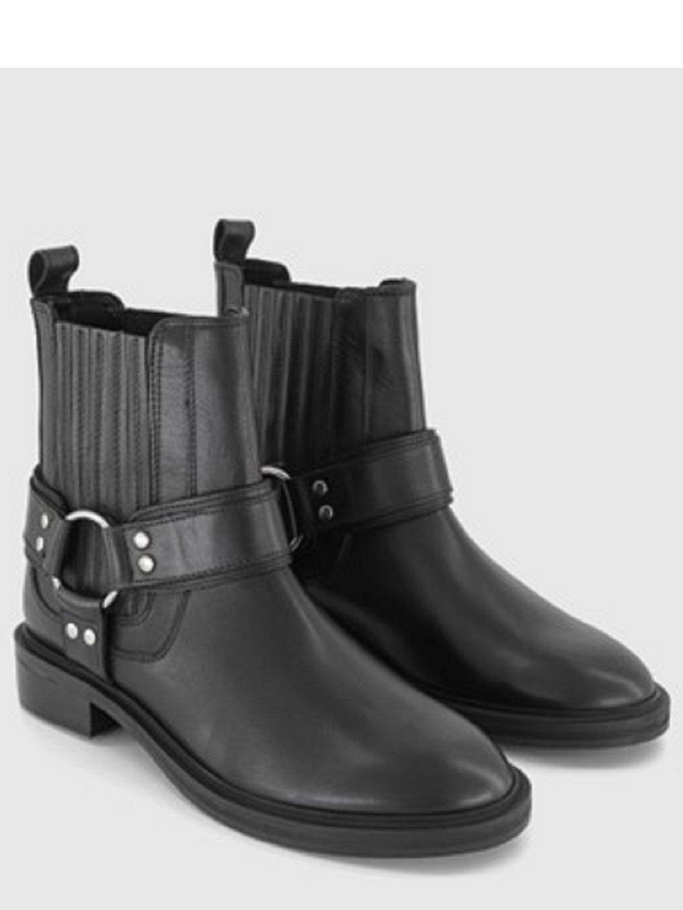 Office black shop biker boots