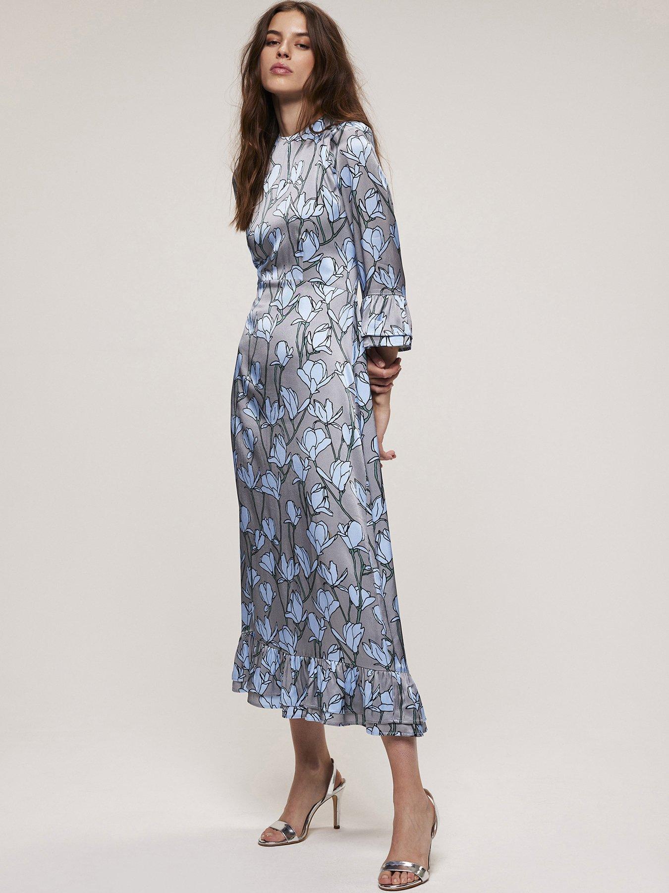 Blue grey hotsell midi dress