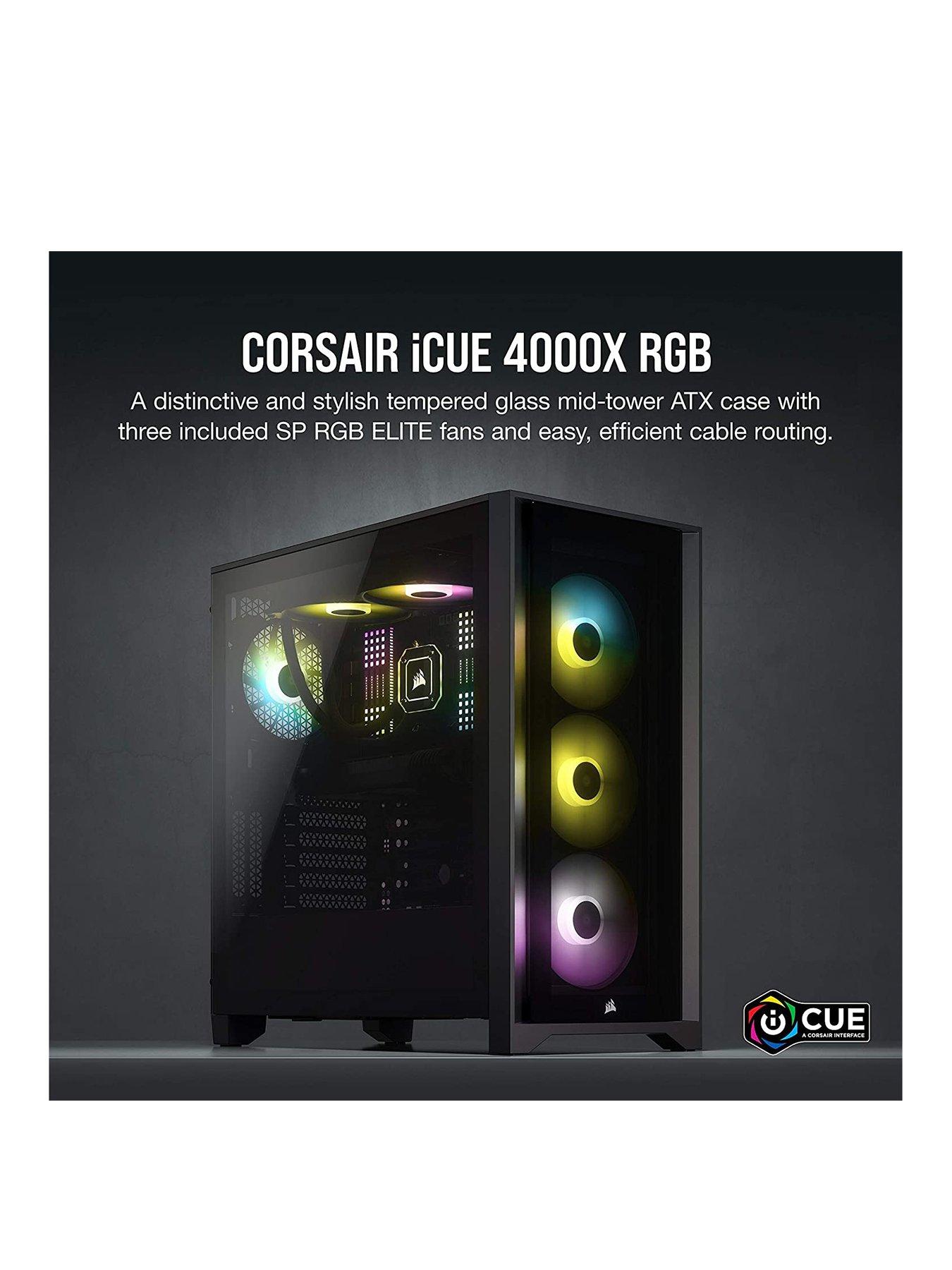 iCUE 4000X RGB Tempered Glass Mid-Tower, Black