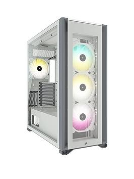 Corsair Icue 7000X Rgb Tempered Glass Full Tower Smart Case, White