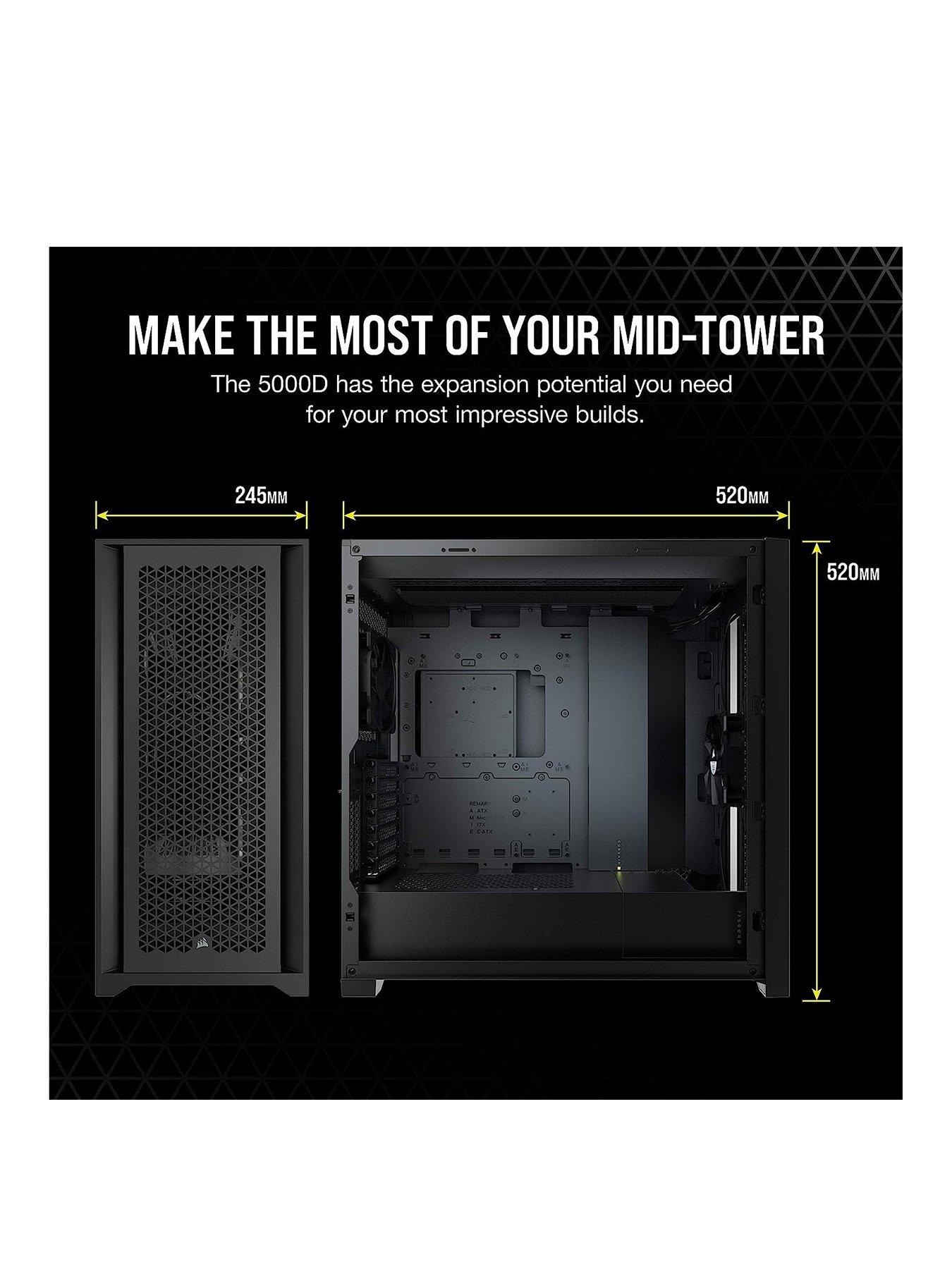 Image 2 of 7 of CORSAIR 5000D AIRFLOW Tempered Glass Mid-Tower, Black