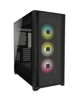 Corsair Icue 5000X Rgb Tempered Glass Mid-Tower Smart Case - Black