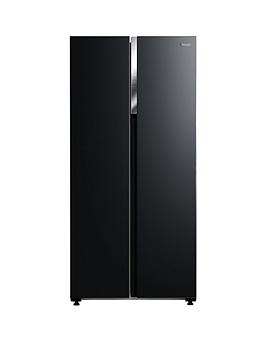 Swan Sr750100B 84Cm Wide, Total No Frost, American-Style Freestanding Fridge Freezer - Black