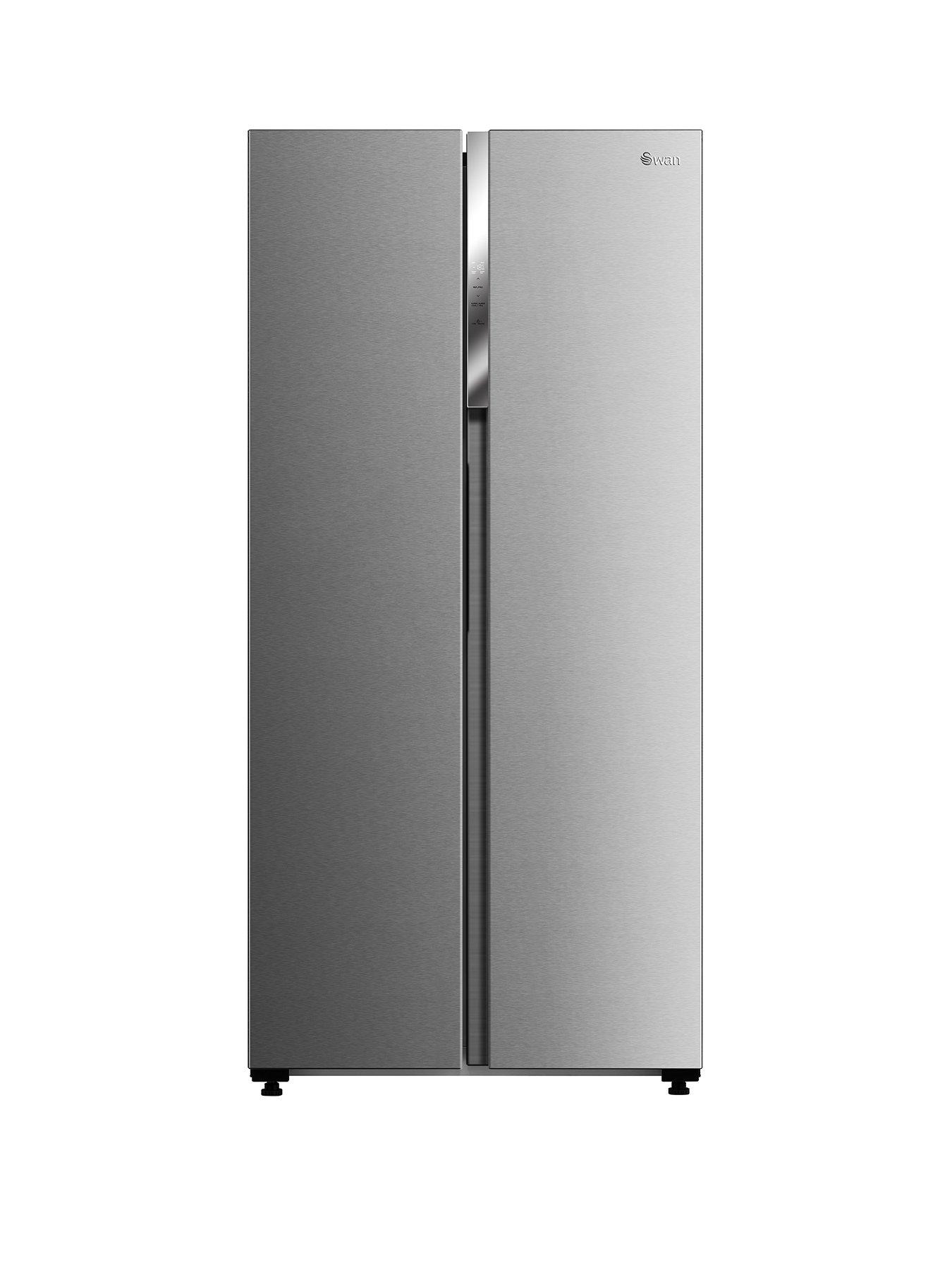 Swan SR750100I 84cm Wide, Total No Frost, American-Style Freestanding Fridge Freezer - Inox