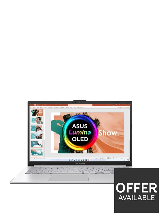 front image of asus-vivobooknbspgo-15-oled-laptopnbsp--156in-fhd-amd-ryzen-5-8gb-ram-256gb-ssd-e1504fa-l1669wnbspwith-optional-microsoft-365-family-1-yearnbsp--silver