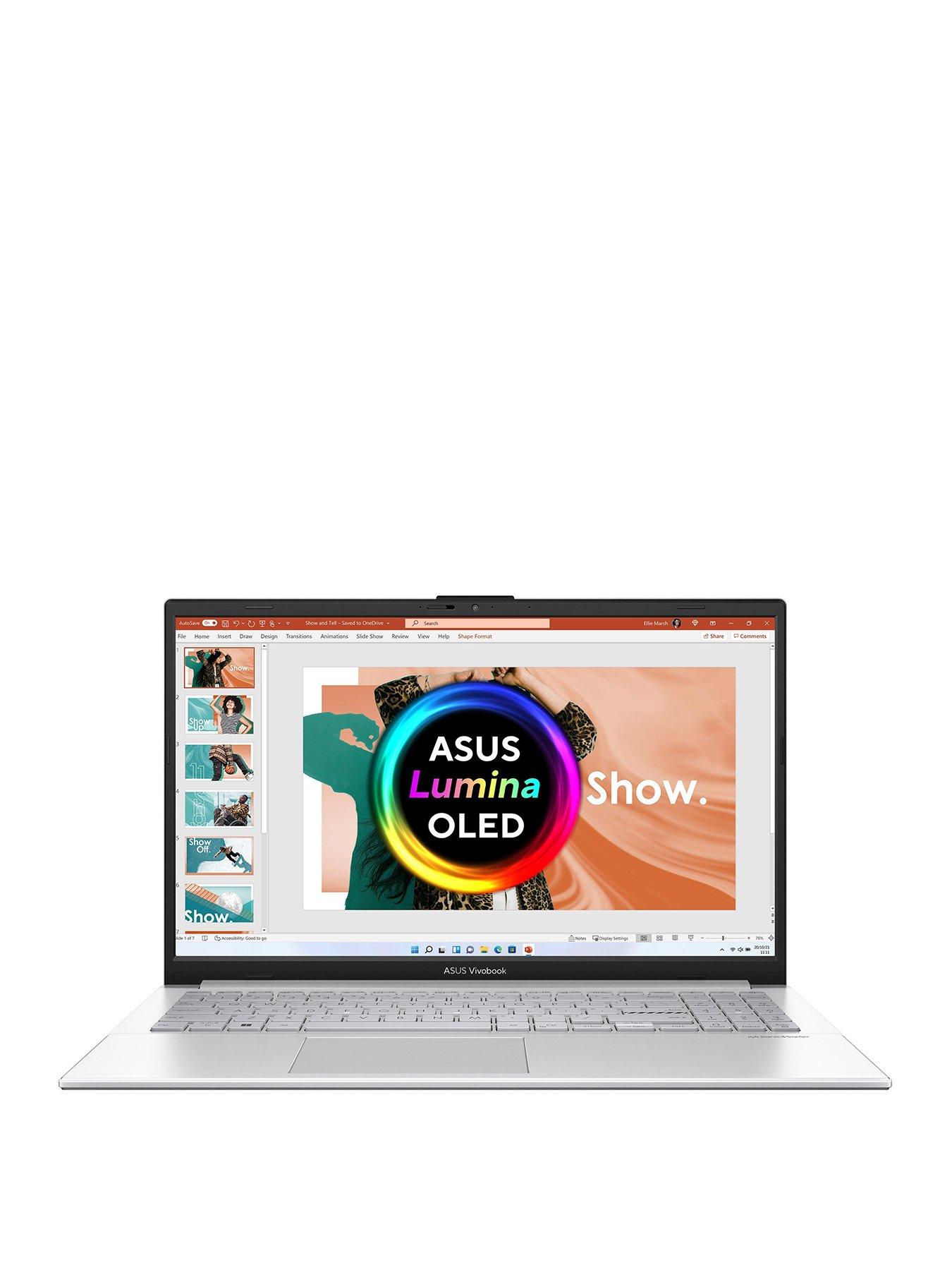 Image 1 of 7 of Asus Vivobook&nbsp;Go 15 OLED Laptop&nbsp;- 15.6in FHD, AMD Ryzen 5, 8GB RAM, 256GB SSD, E1504FA-L1669W,&nbsp;with Optional Microsoft 365 Family (1 Year)&nbsp;- Silver